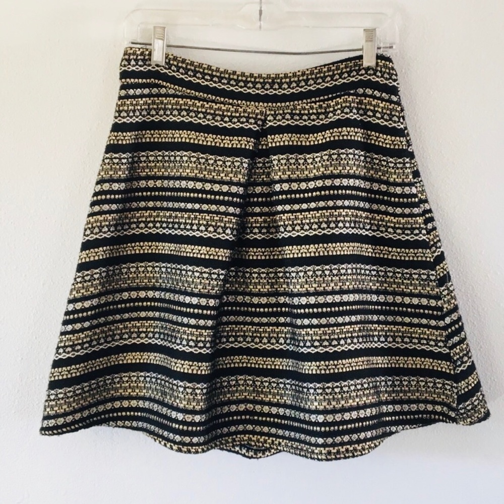 Black and Gold A Line Holiday Skirt